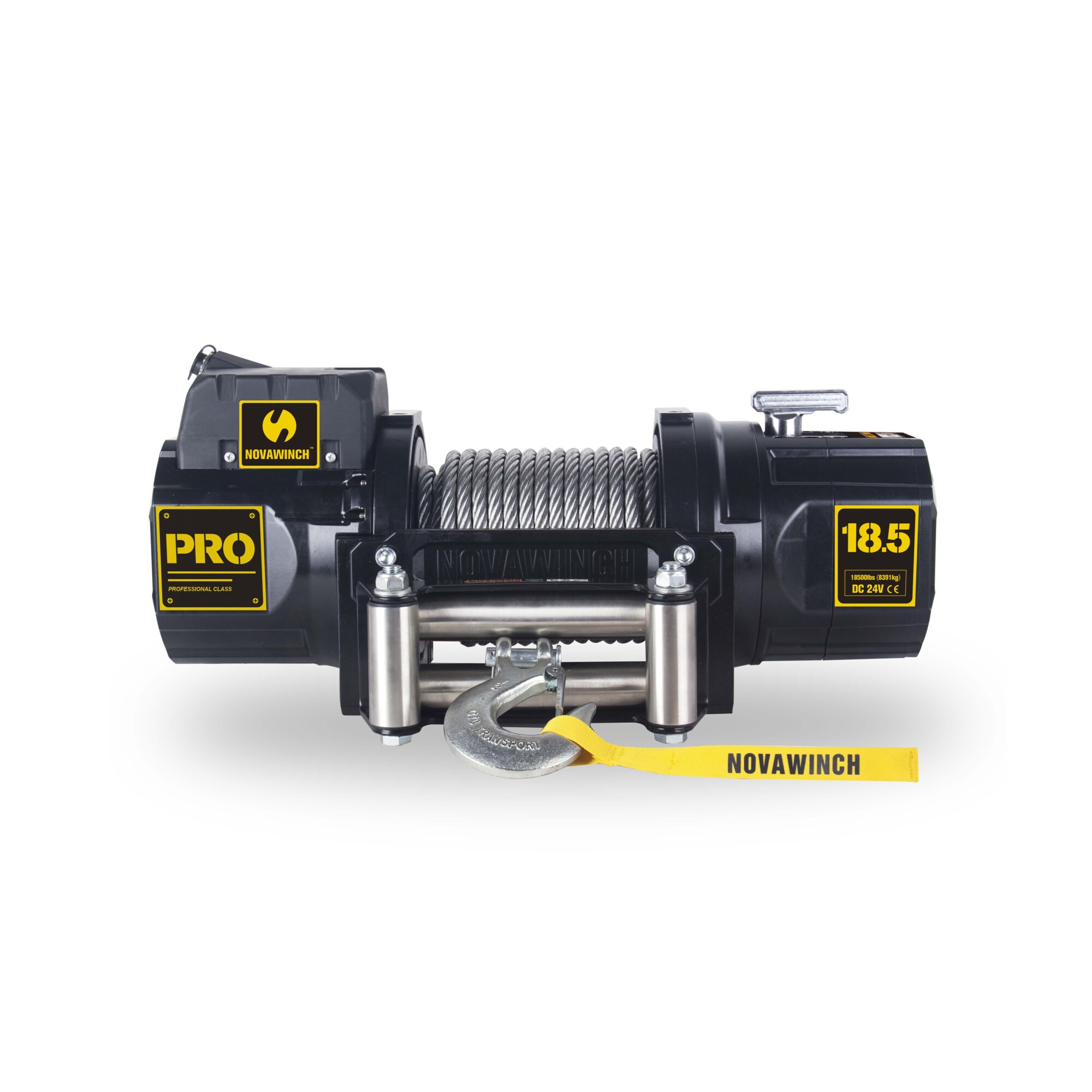Novawinch, PRO Series Trailer/Recovery 12V DC Powered Winch, Capacity (Line Pull) 18500 lb, Volts 12 Max. Amps 190 Model# 701001068794